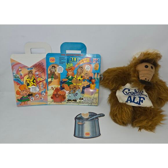 Burger King Alf Puppet Cookin' & Meal Box 1988 Complete 3 Alf Books Color Reads - Picture 2 of 16